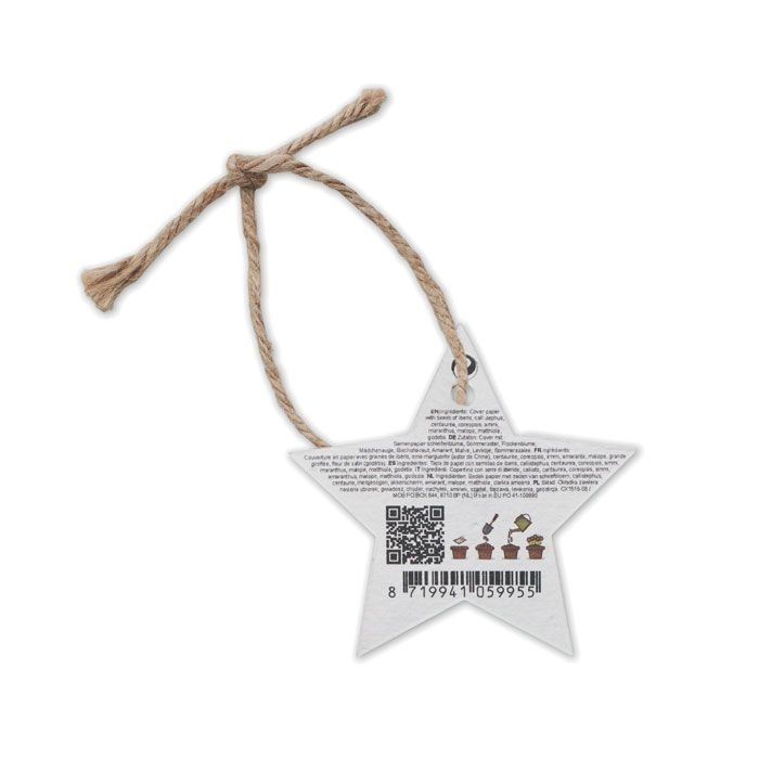 CX1516-06Starseed Weihnachtsschmuck Samenpapier_ weiss