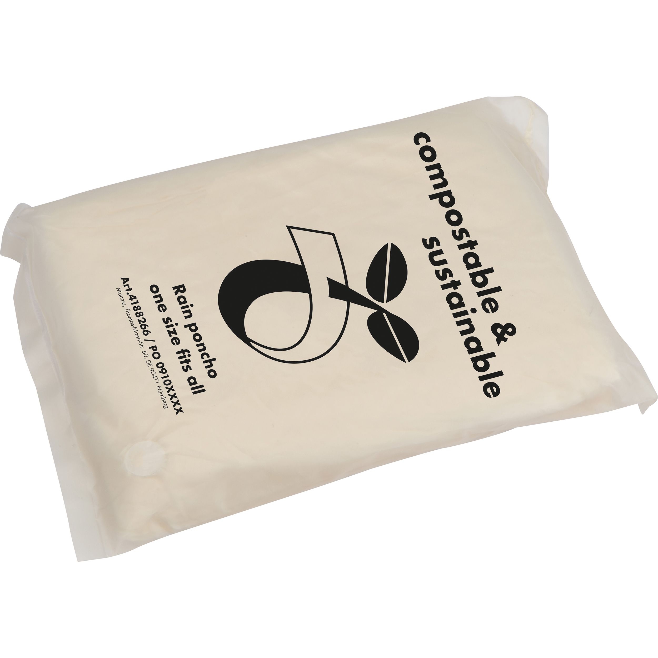 MA41882-66Regenponcho aus PLA in einer Tragetasche - kompostierbar DAVIDE_ transparent