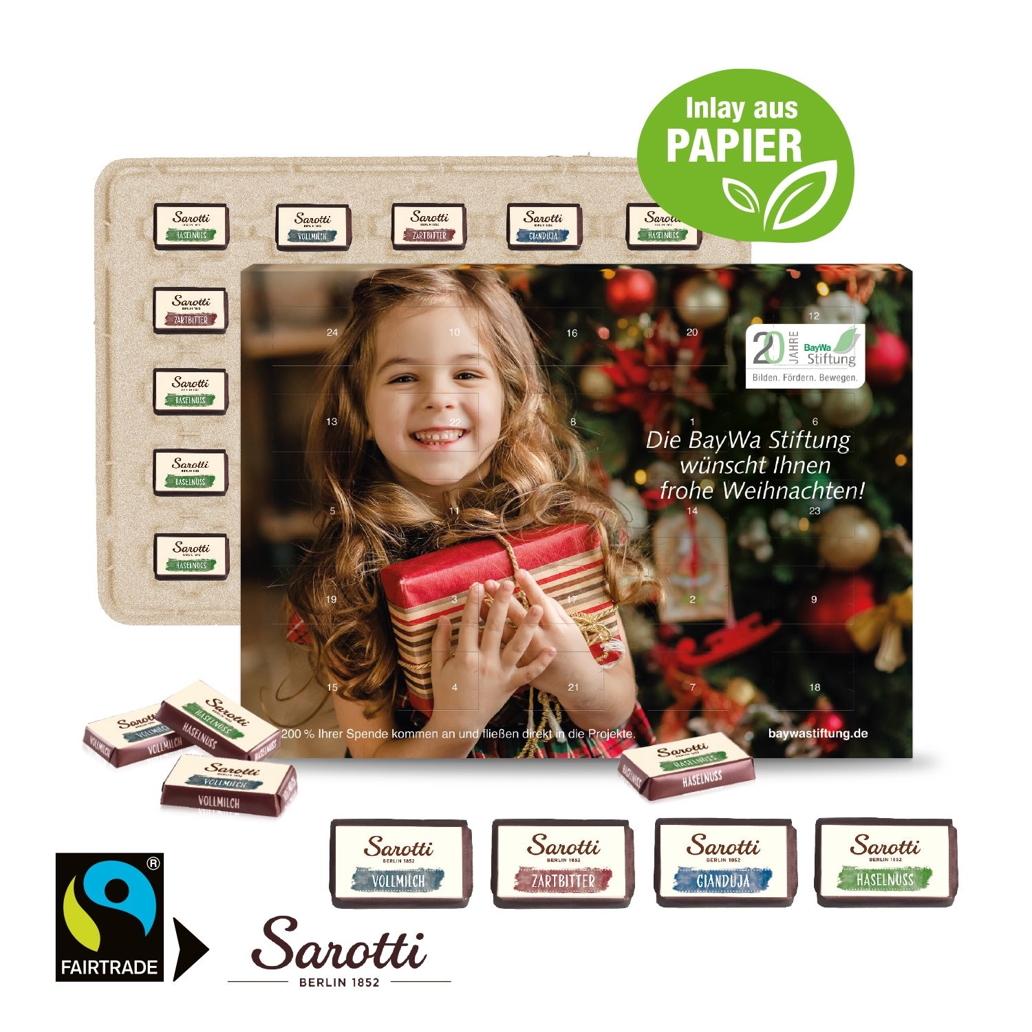 CD55396-02Wand-Adventskalender Sarotti _Business Exklusiv_ Inlay aus Papier_ Individuelles Motiv