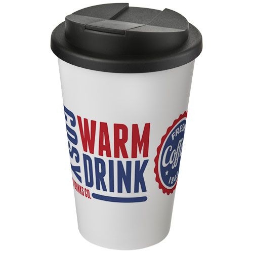 PF210695-1Americano® 350 ml Isolierbecher mit auslaufsicherem Schraubverschluss_ weiss_schwarz