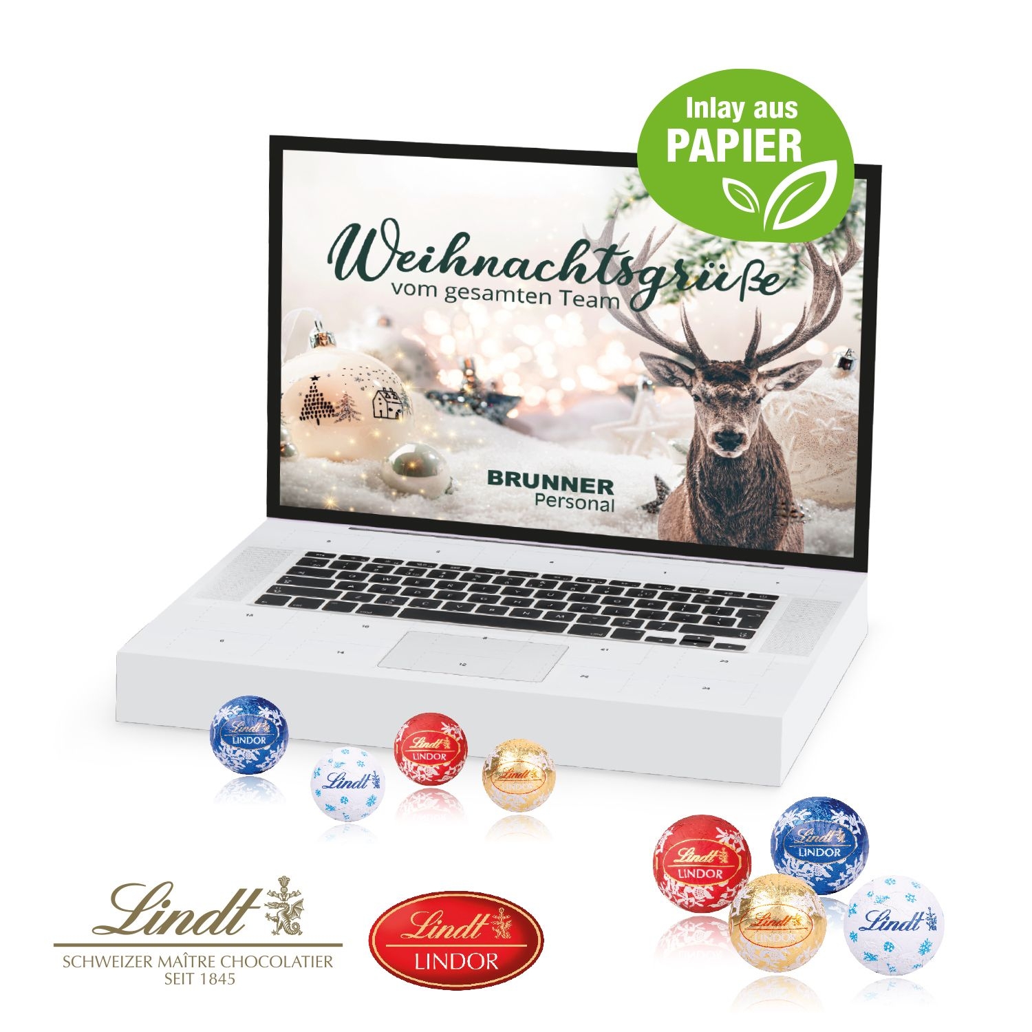 CD55337-01Adventskalender _Laptop_ mit Lindt Minis_ Inlay aus Papier_ Motiv-Vorlage