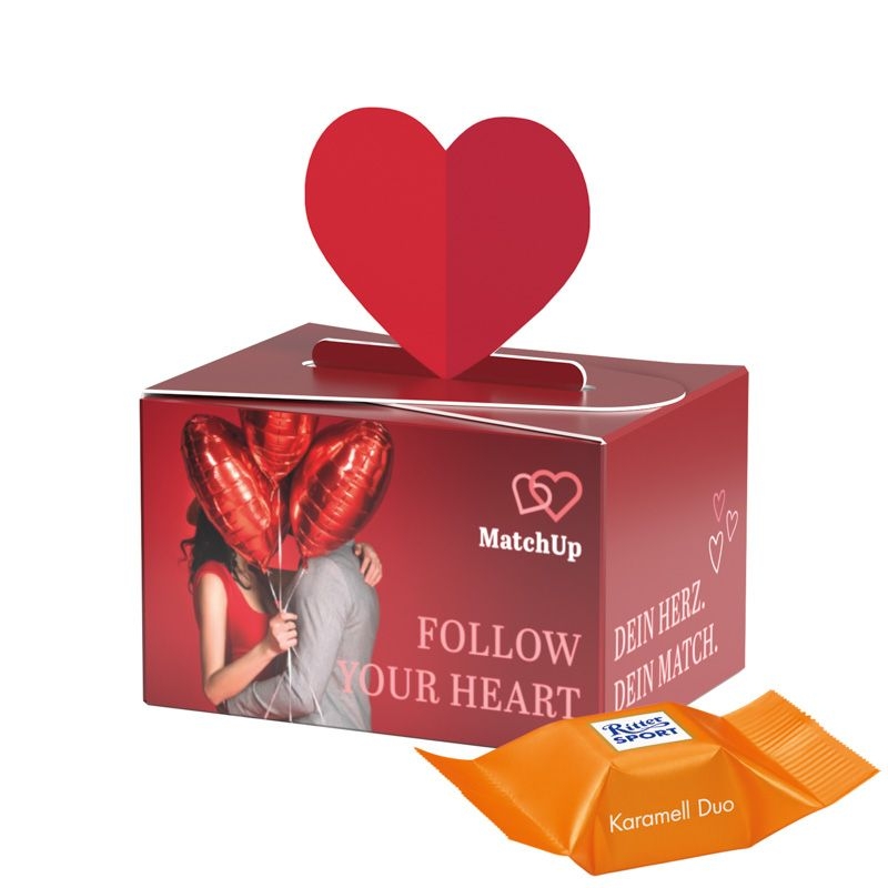 JG10236-2Geschenkbox Mini Herz Ritter SPORT_ Ritter Sport Schokowuerfel_ Karamell Dou
