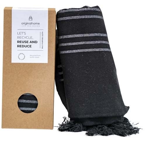 PF113425-2Originalhome Tuch 85 × 175 cm aus recyceltem Material_ schwarz