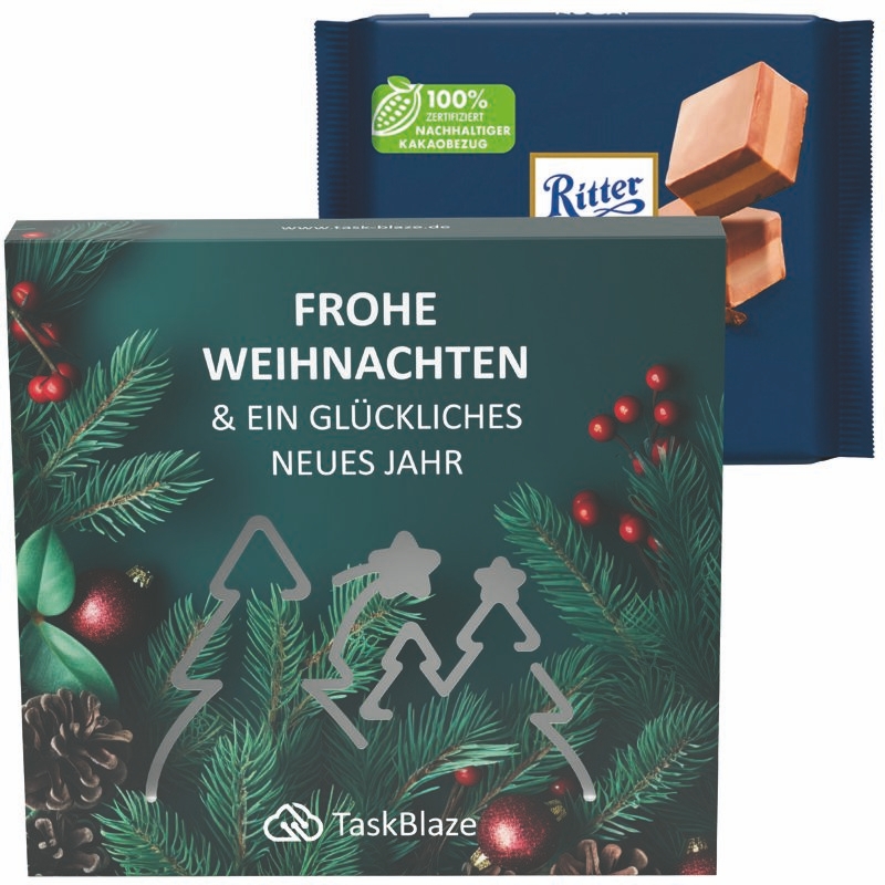 JG20156-2Praesentbox Premium Wald Ritter SPORT_ Ritter Sport 100g_ Nugat_ Wald