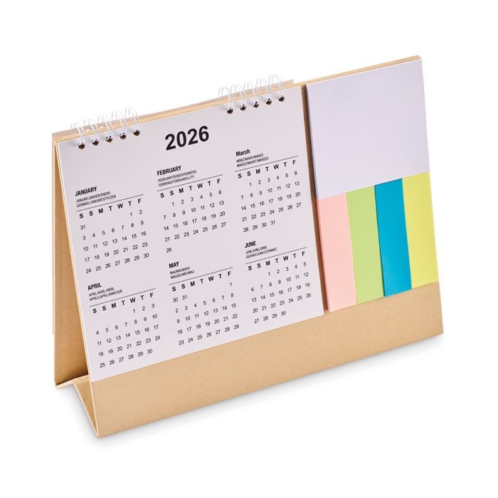 MO2756-13Calendoo Tischkalender mit Memoblock_ beige