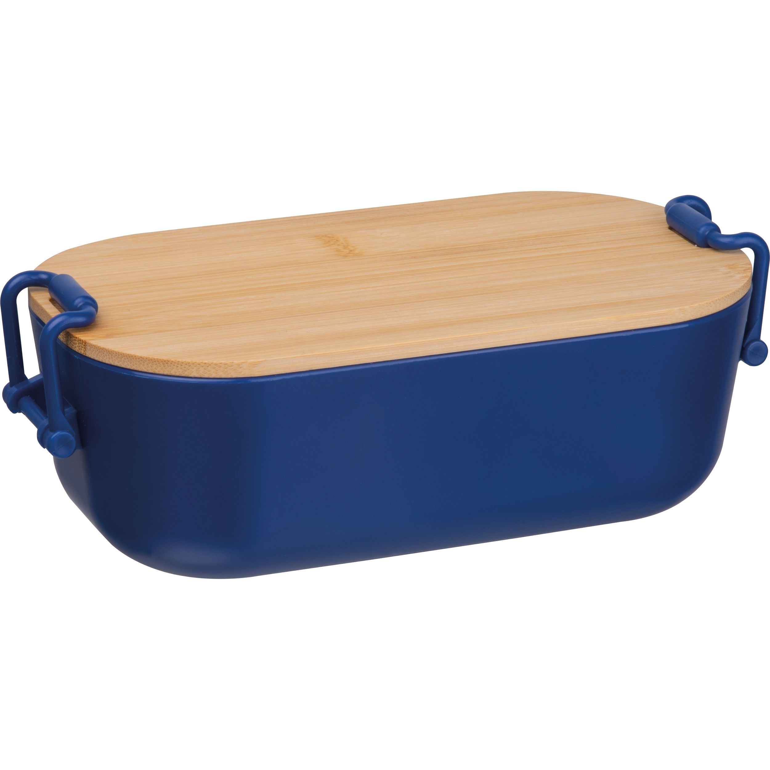 MA85363-44Lunchbox mit Bambusdeckel und Buegelverschluss JAVIER_ dunkelblau