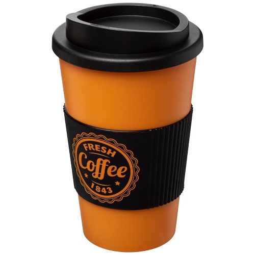 PF210002-21Americano® 350 ml Isolierbecher mit Schutzring_ orange_schwarz