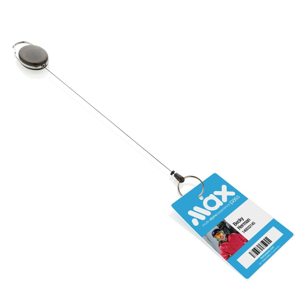 XDP191.65-01Roller-Clip-Schluesselanhaenger aus RCS recyceltem ABS_ schwarz