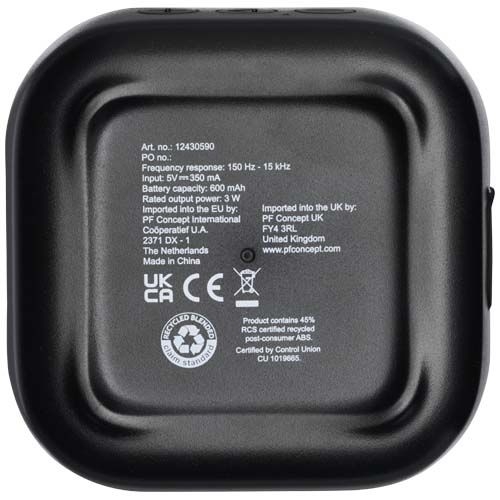 PF124305-2Stark 2.0 3 W Mini-Bluetooth®-Lautsprecher aus recyceltem RCS Kunststoff_ schwarz