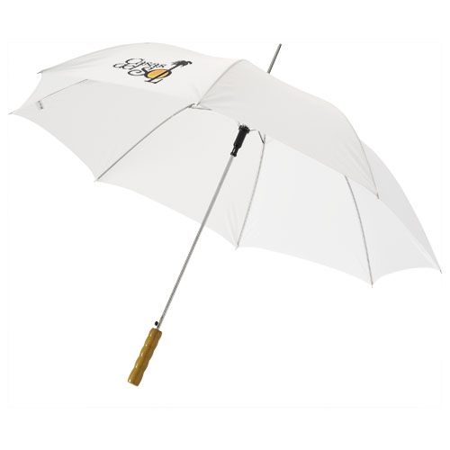 PF109017-10Lisa 23_ Automatikregenschirm mit Holzgriff_ weiss