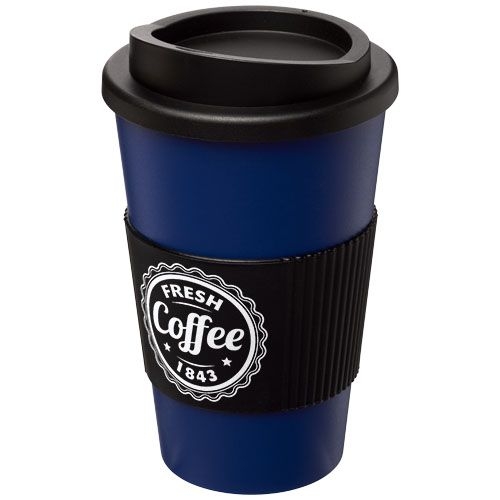 PF210002-14Americano® 350 ml Isolierbecher mit Schutzring_ blau_schwarz