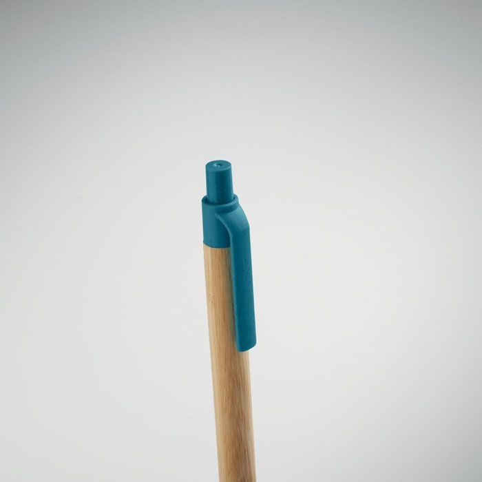 MO2635-04Itea Colour Druckkugelschreiber mit Bambus_ blau