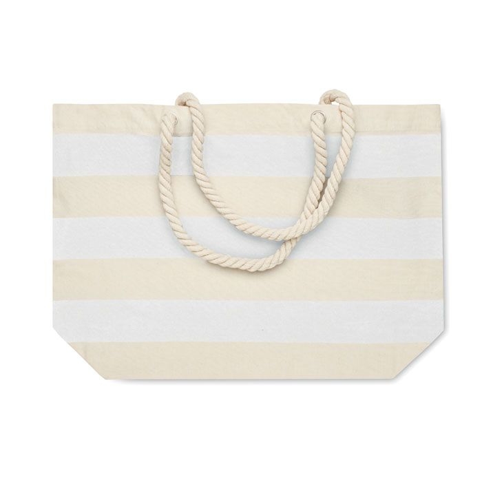 MO2126-06Heaven Stripe Strandtasche Baumwolle 220 g_ weiss