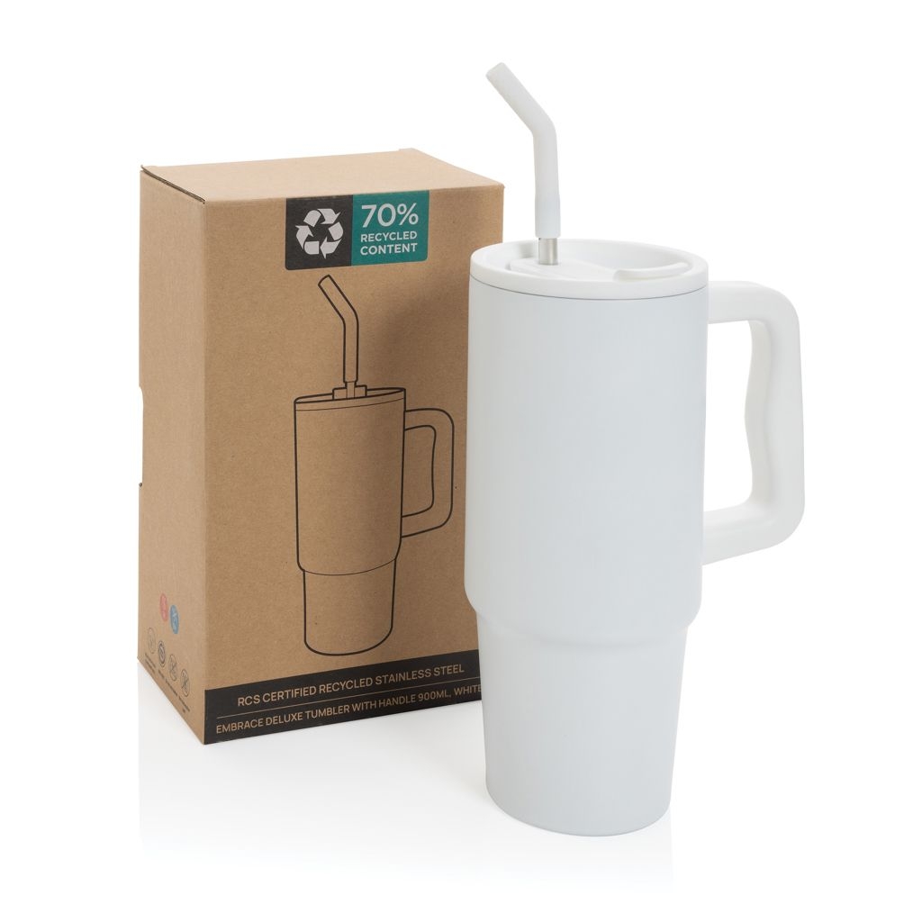 XDP437.30-03Embrace Deluxe Becher aus RCS recyceltem Edelstahl 900ml_ weiss