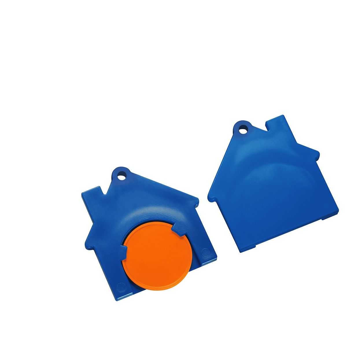 HE7516-5-3Chiphalter mit 1€-Chip _Haus_ orange_ blau