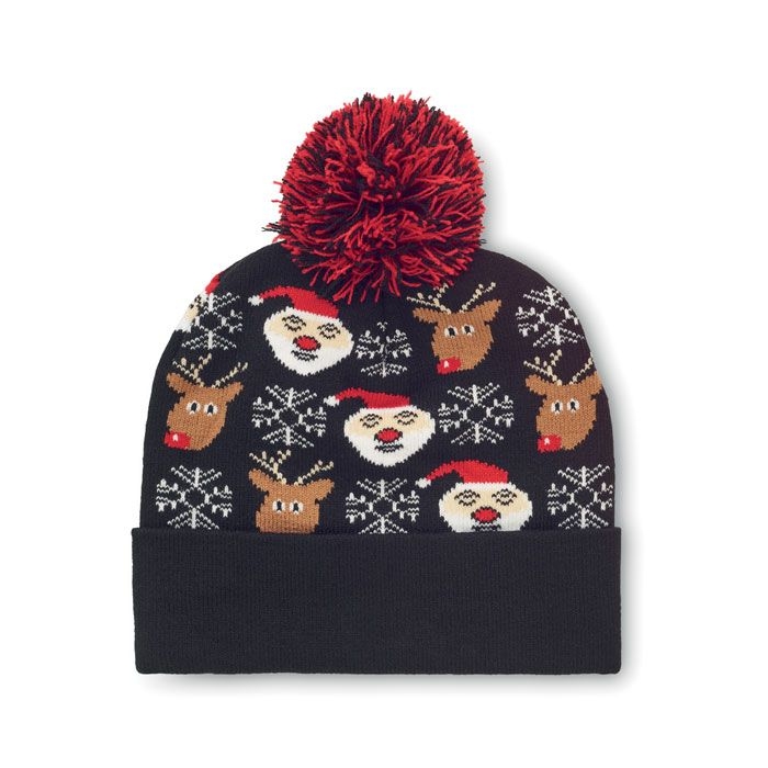 CX1529-03Shimas Hat Weihnachtliche Strickmuetze_ schwarz