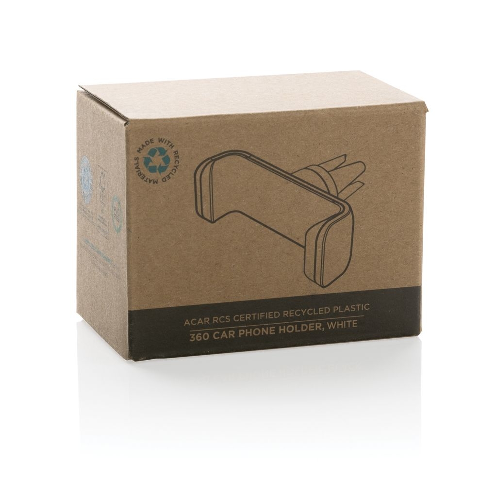 XDP302.80-3Acar 360° Auto-Handyhalterung aus RCS recyceltem Kunststoff_ weiss