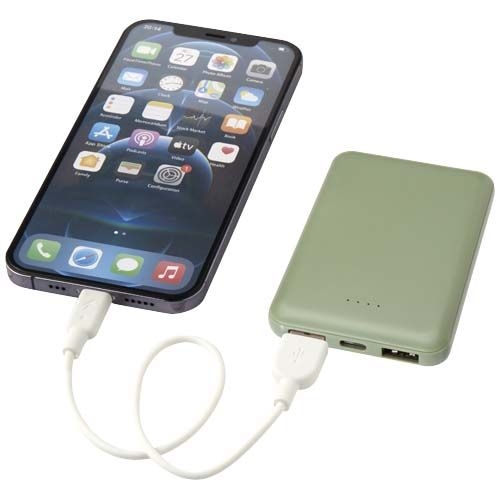 PF124383-5Asama 5000 mAh Typ-C Powerbank aus recyceltem Kunststoff_ heather gruen