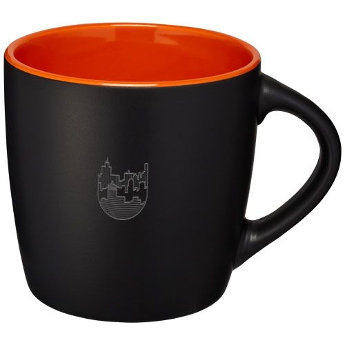 PF100476-4Riviera 340 ml Keramikbecher_ schwarz_orange