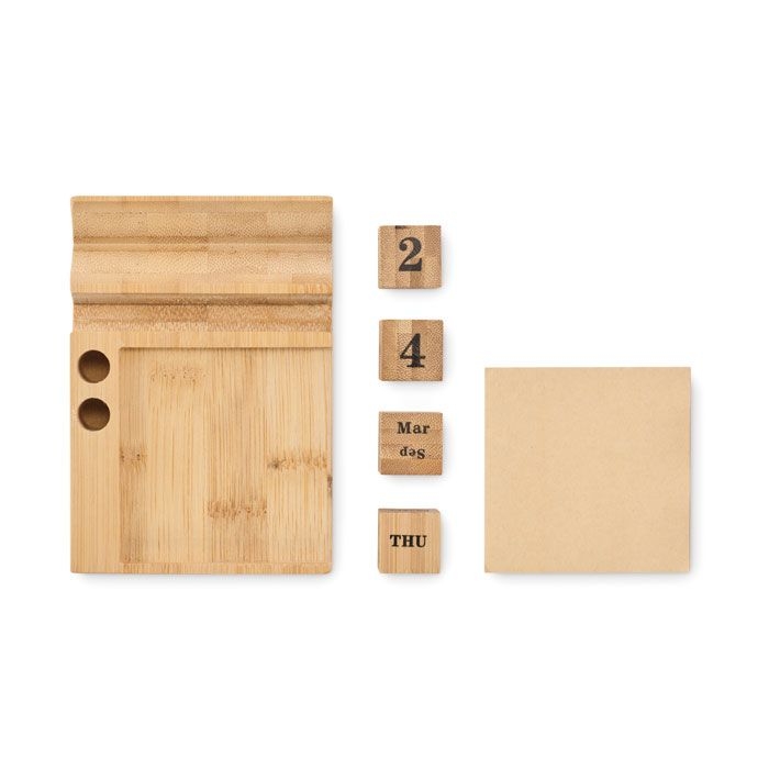 MO2250-40Bootop Tischkalender Bambus_ holz