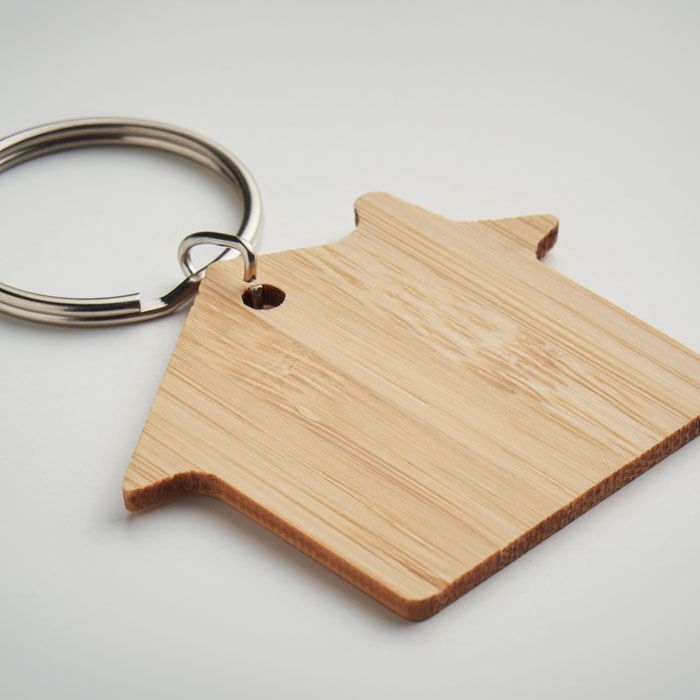 MO6979-40Houseboo Schluesselring Bambus_ Haus_ holz