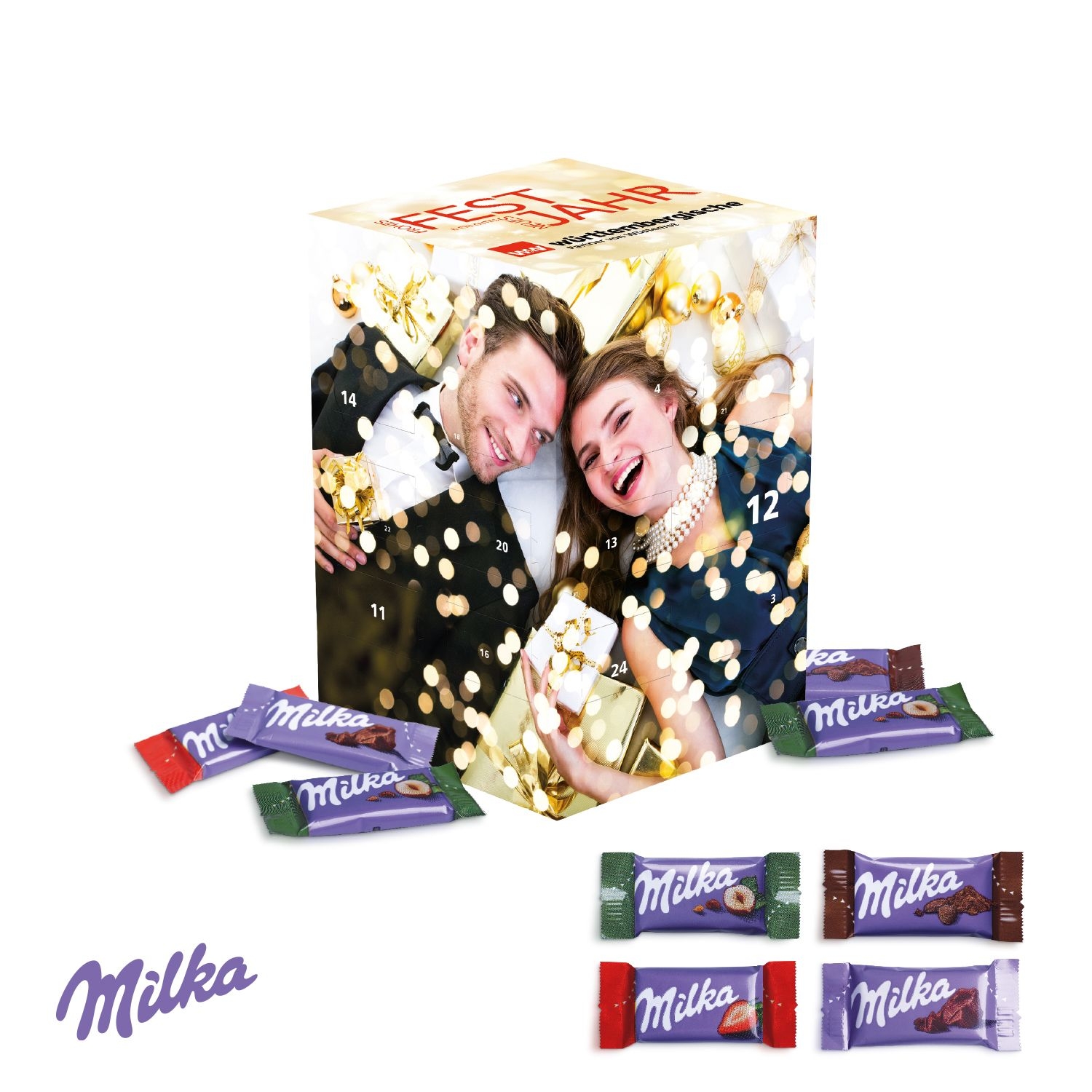 CD95182-01Adventskalender Cube XL mit Milka Schokolade_ Motiv-Vorlage