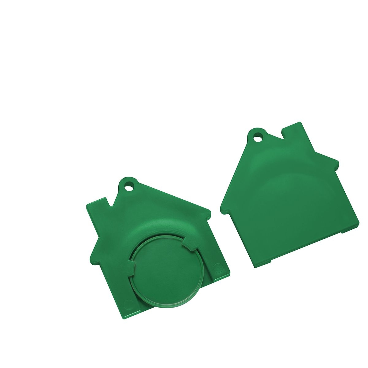 HE7516-2-2Chiphalter mit 1€-Chip _Haus_ gruen_ gruen