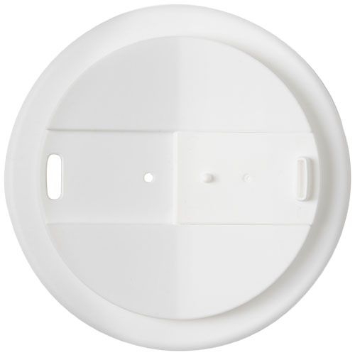 PF210425-12Americano® Eco 350 ml recycelter Becher mit auslaufsicherem Deckel_ rot_weiss