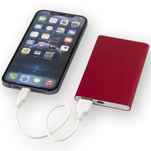 PF124380-1Pep 4000 mAh Type-C Powerbank aus recyceltem Aluminium _ rot