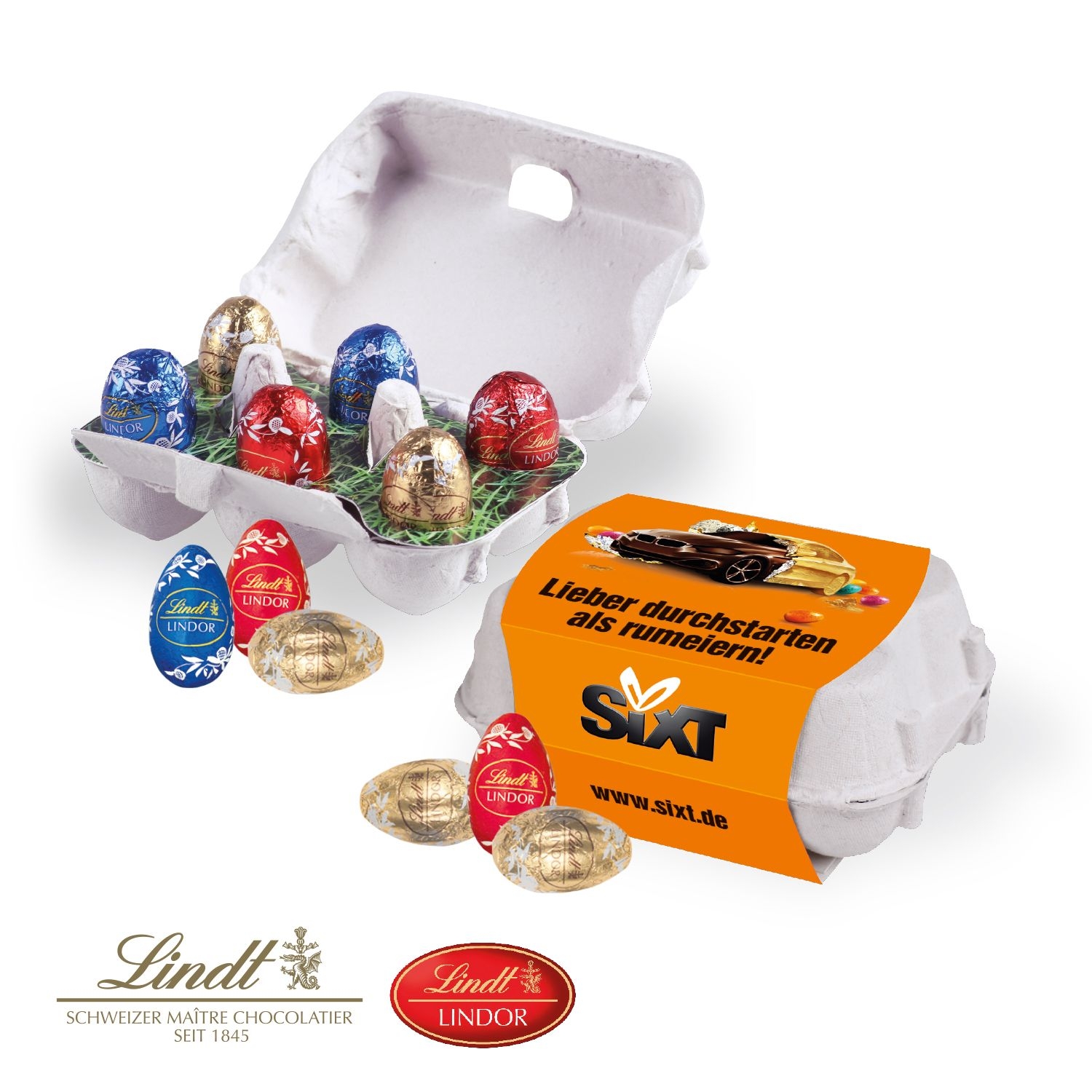 CD94606-01Schoko-Eier 6er Set mit Lindt Schokolade_ Lindt Schokoeier