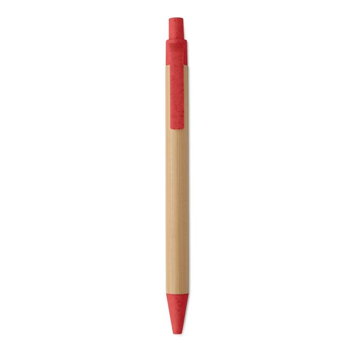 MO2635-05Itea Colour Druckkugelschreiber mit Bambus_ rot