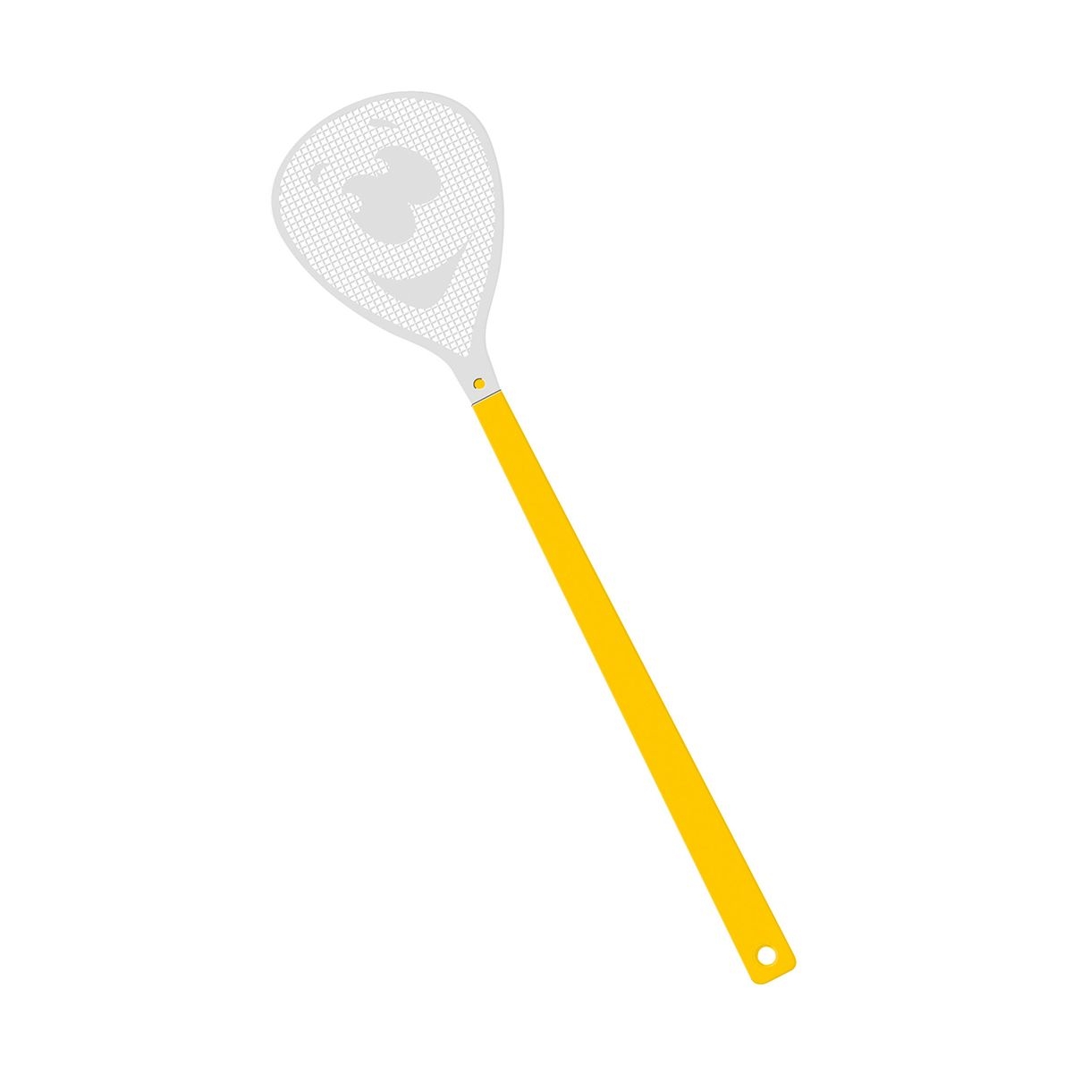 HE7852-4-0Fliegenklatsche _Gesicht_ gelb_ weiss