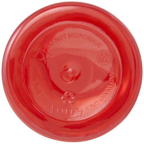 PF100778-2Oregon 400 ml RCS-zertifizierte Trinkflasche aus recyceltem Kunststoff mit Karabiner _ rot
