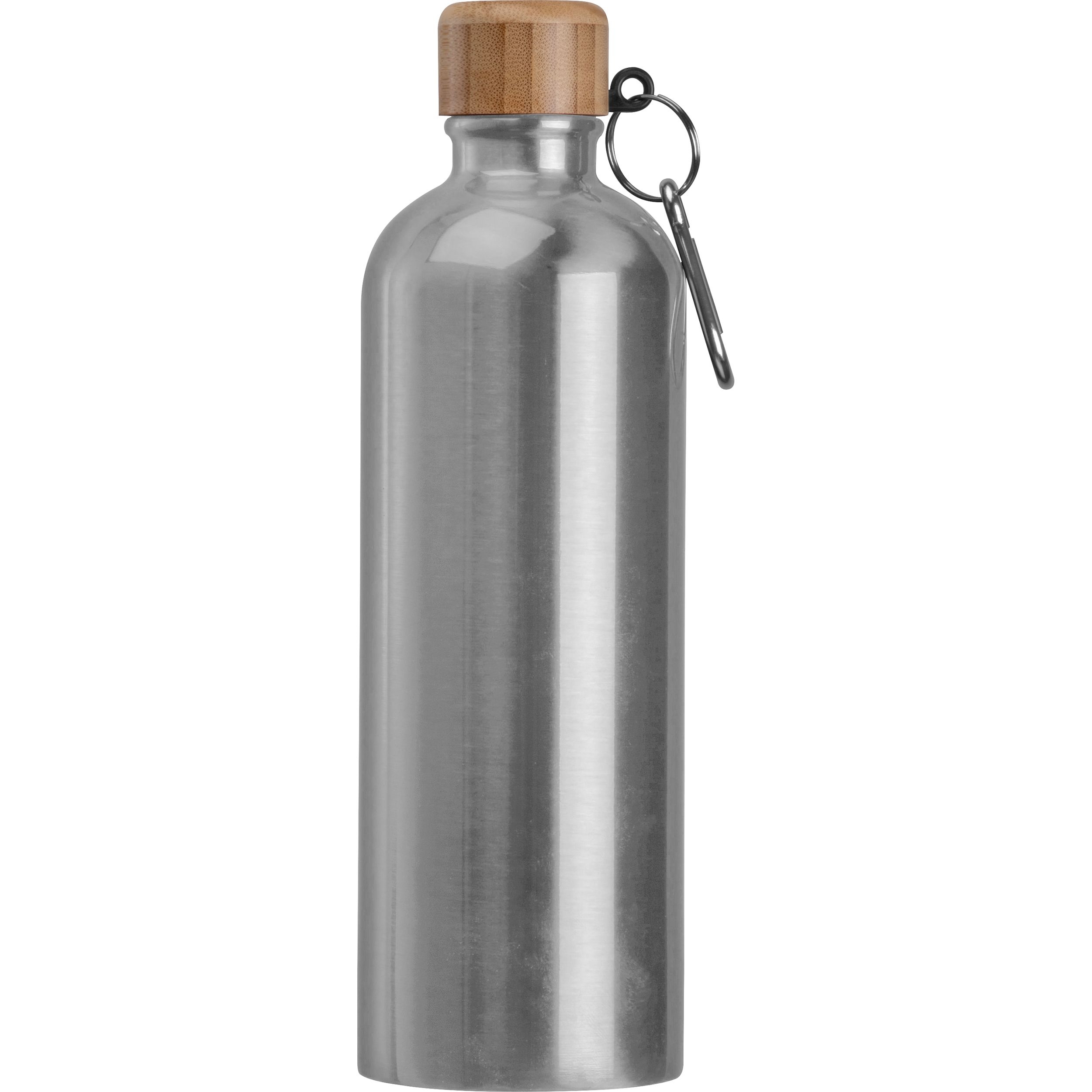 MA84971-07Edelstahltrinkflasche mit Karabiner_ 750ml RUTH_ silbergrau