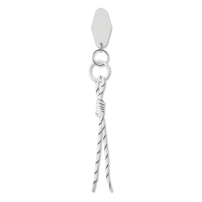 MO3167-06Keybraid Schluesselring mit Schnur_ weiss