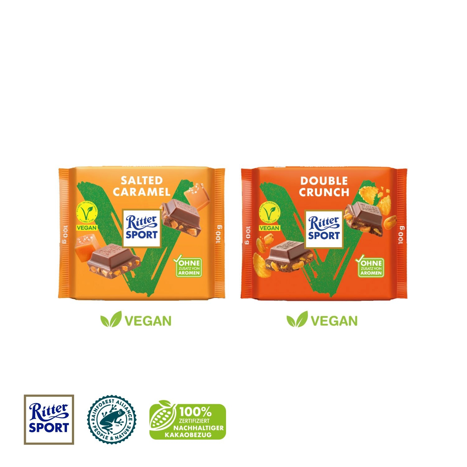 CD91743-01Ritter SPORT _Vegan_ mit Werbebanderole_ Ritter Sport 100g_ Salted Caramel