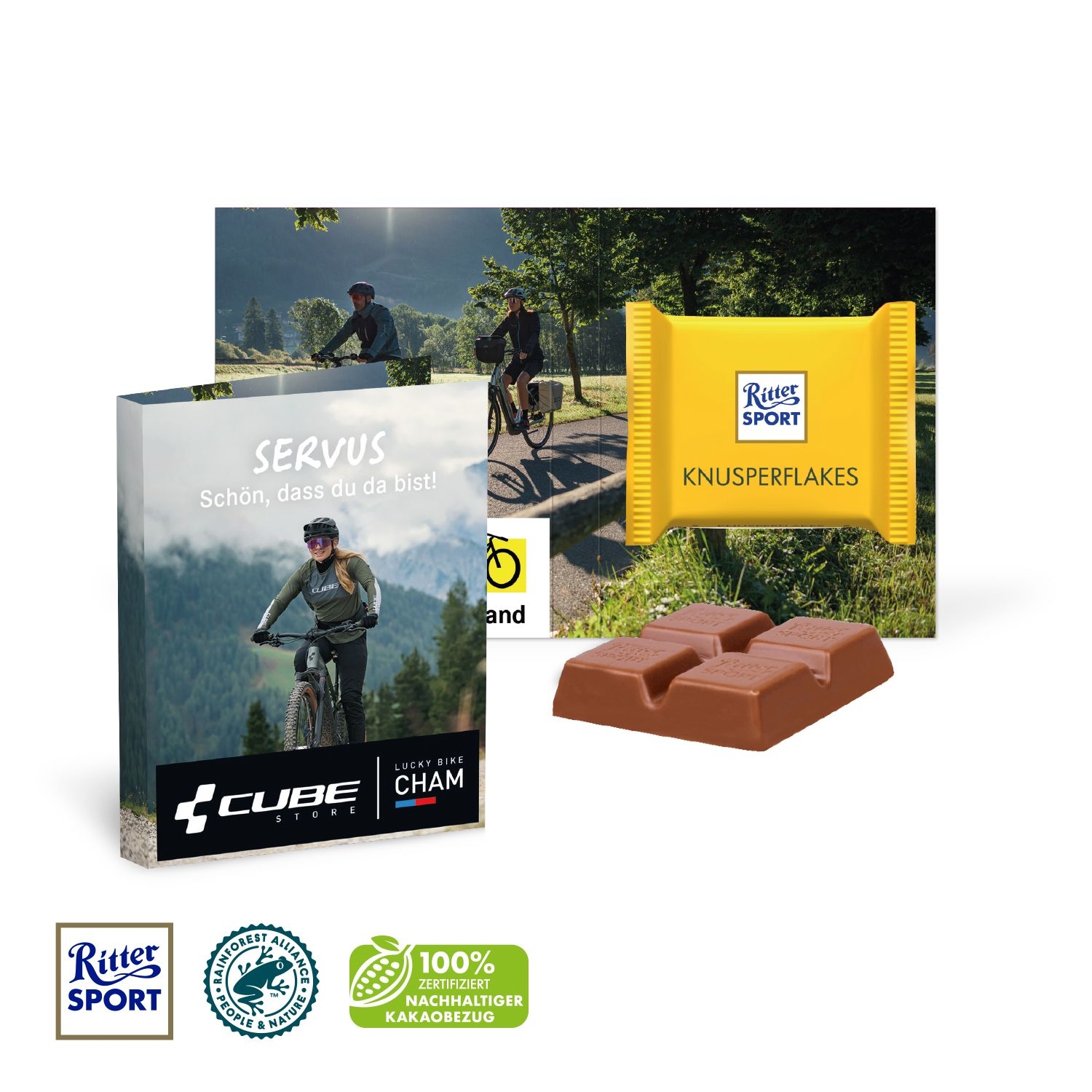 CD91470Werbe-Klappkarte mit Ritter SPORT Mini