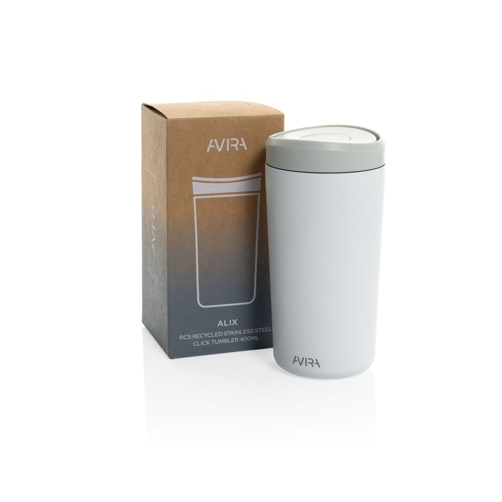 XDP438_10-03Avira Alix Klickbecher aus RCS rec. Stahl 400ml_ weiss