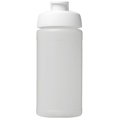 PF210068-17Baseline® Plus 500 ml Sportflasche mit Klappdeckel_ transparent_weiss