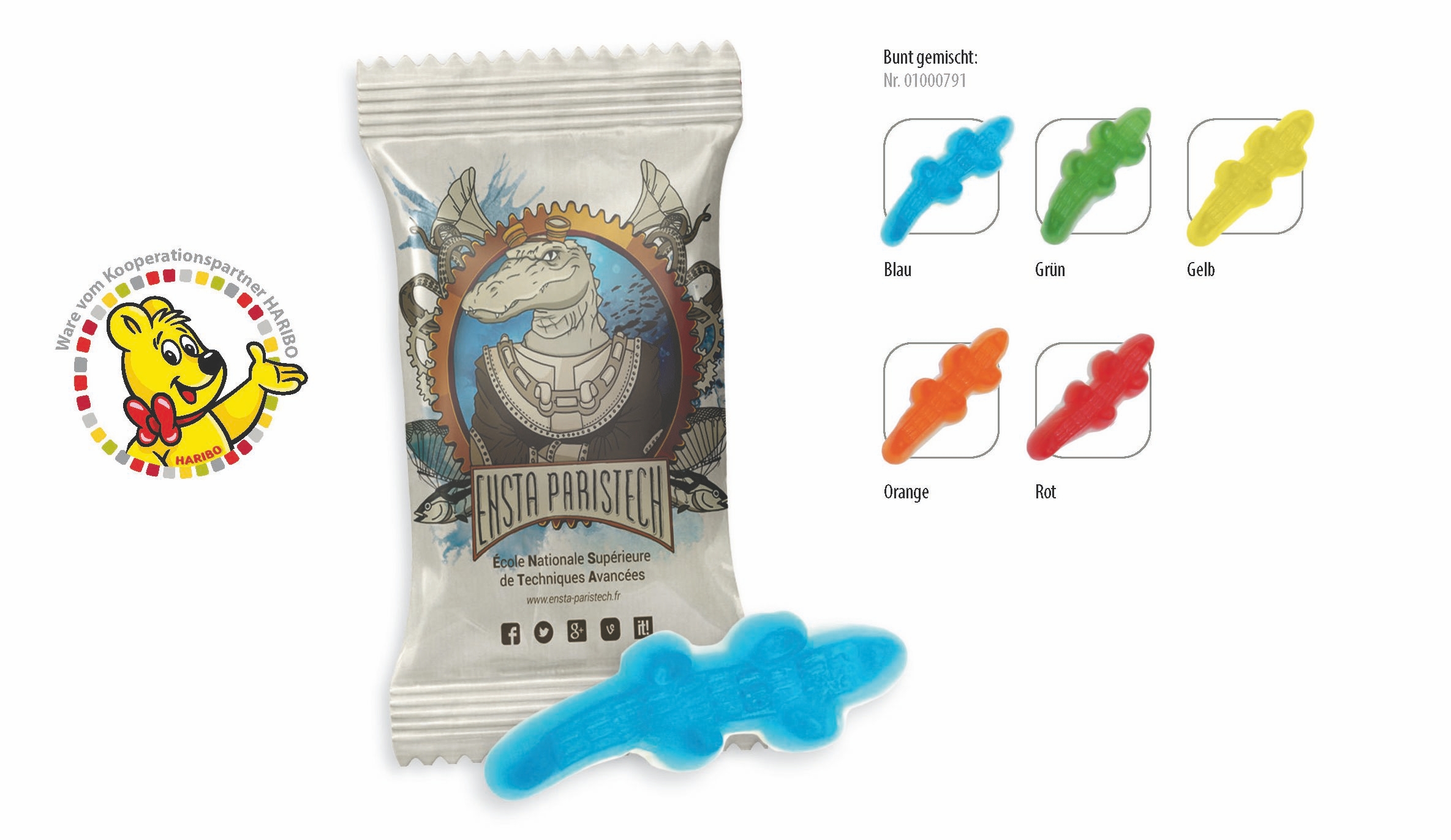 SW0791-1HARIBO Croco Werbetuete_HARIBO Croco_ weisse Folie