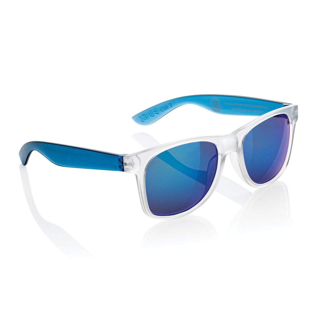 XDP453_87-05Gleam Sonnenbrille aus RCS rec. PC mit verspiegelten Glaesern_ blau