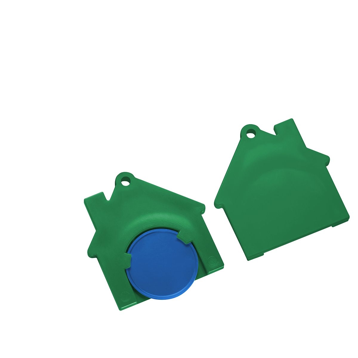 HE7516-3-2Chiphalter mit 1€-Chip _Haus_ blau_ gruen