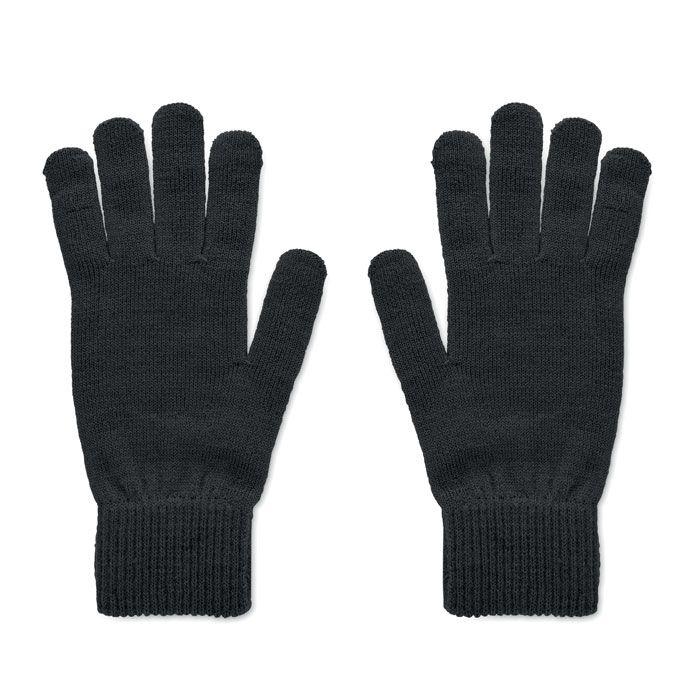 MO2399-03Handnit Gestrickte Handschuhe RPET_ schwarz