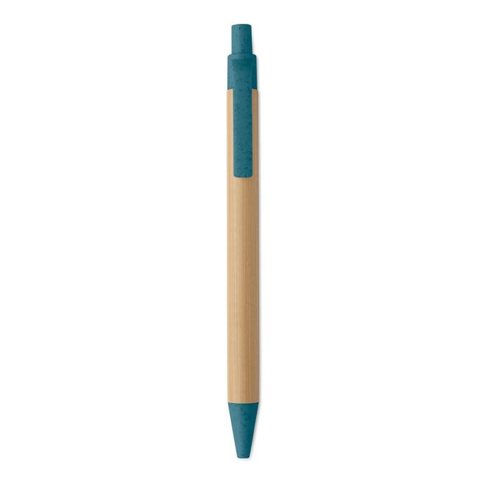 MO2635-04Itea Colour Druckkugelschreiber mit Bambus_ blau
