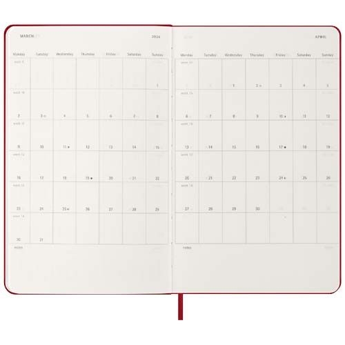 PF107754-2Moleskine Hardcover 12 Monate Wochenkalender L_ scharlachrot