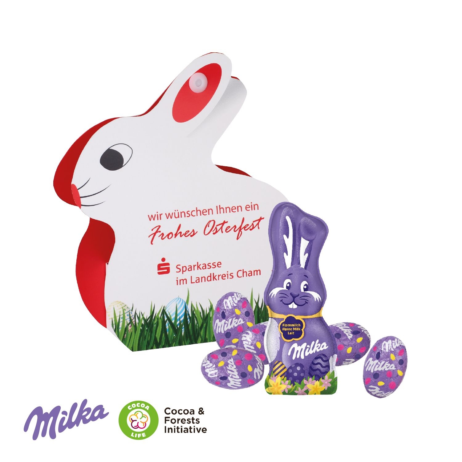 CD94690-01Werbe-Hase mit Schokoladenmischung von Milka_ Milka Schokomischung