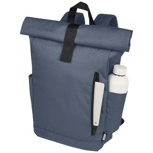 PF120659-10Byron 15_6_ GRS RPET Roll-Top Rucksack 18 L_ hale blau