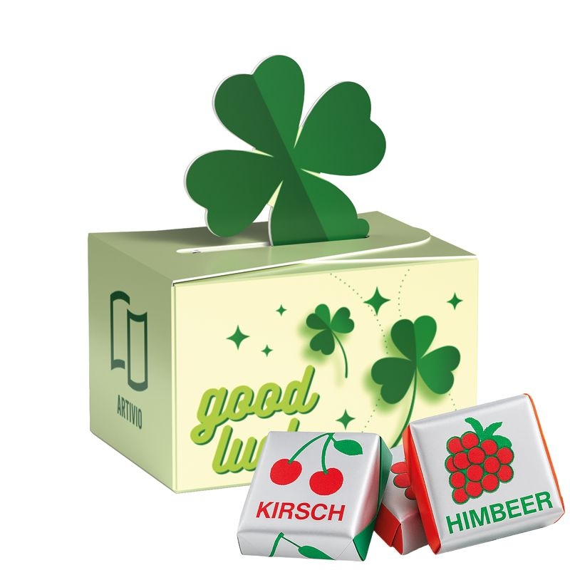 JG10238Geschenkbox Mini Kleeblatt