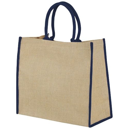PF120182-3Harry farbige Jute Tragetasche 25L_ natur_navy