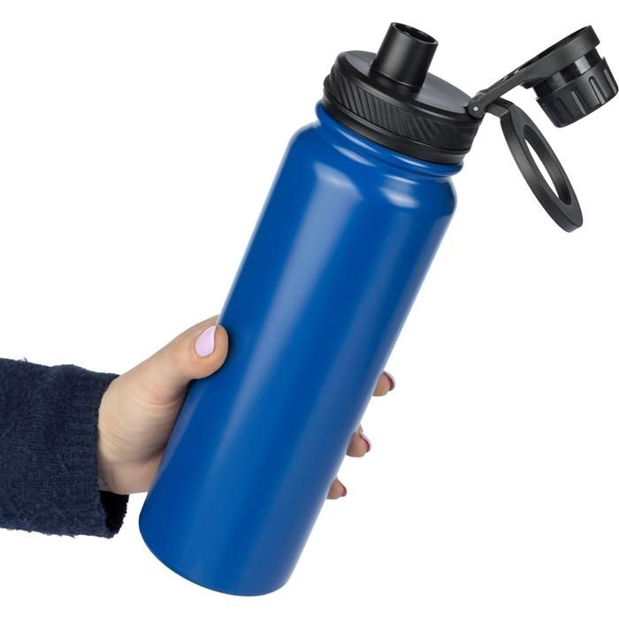 GI1206646-02Doppelwandige Flasche aus Edelstahl _800 ml_ Zinnia_ weiss